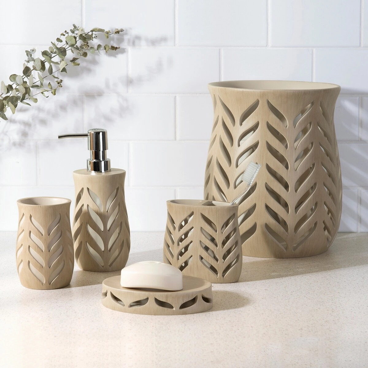 Leafy Toothbrush Holder Natural - Toothbrush Holder