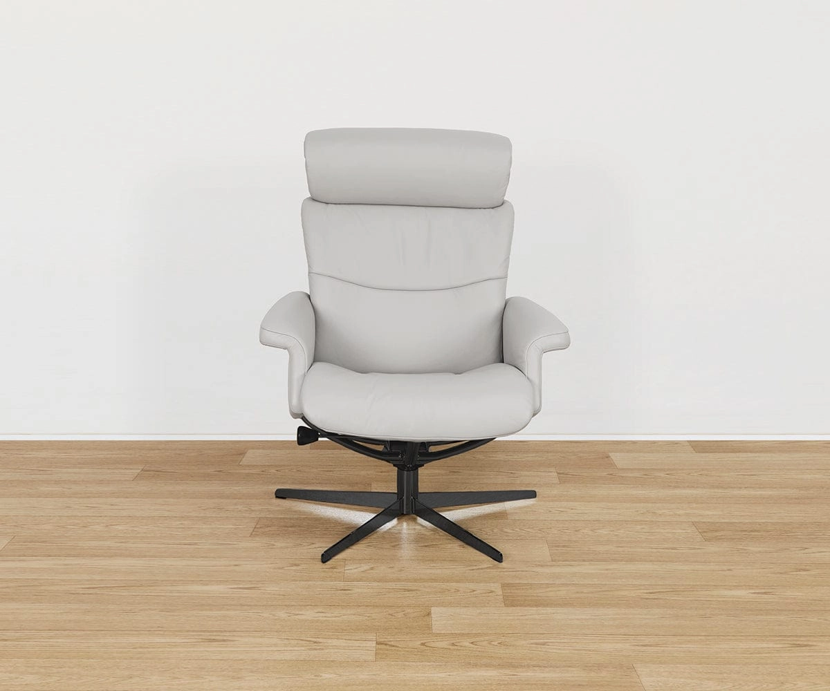 Leif Leather Recliner & Ottoman