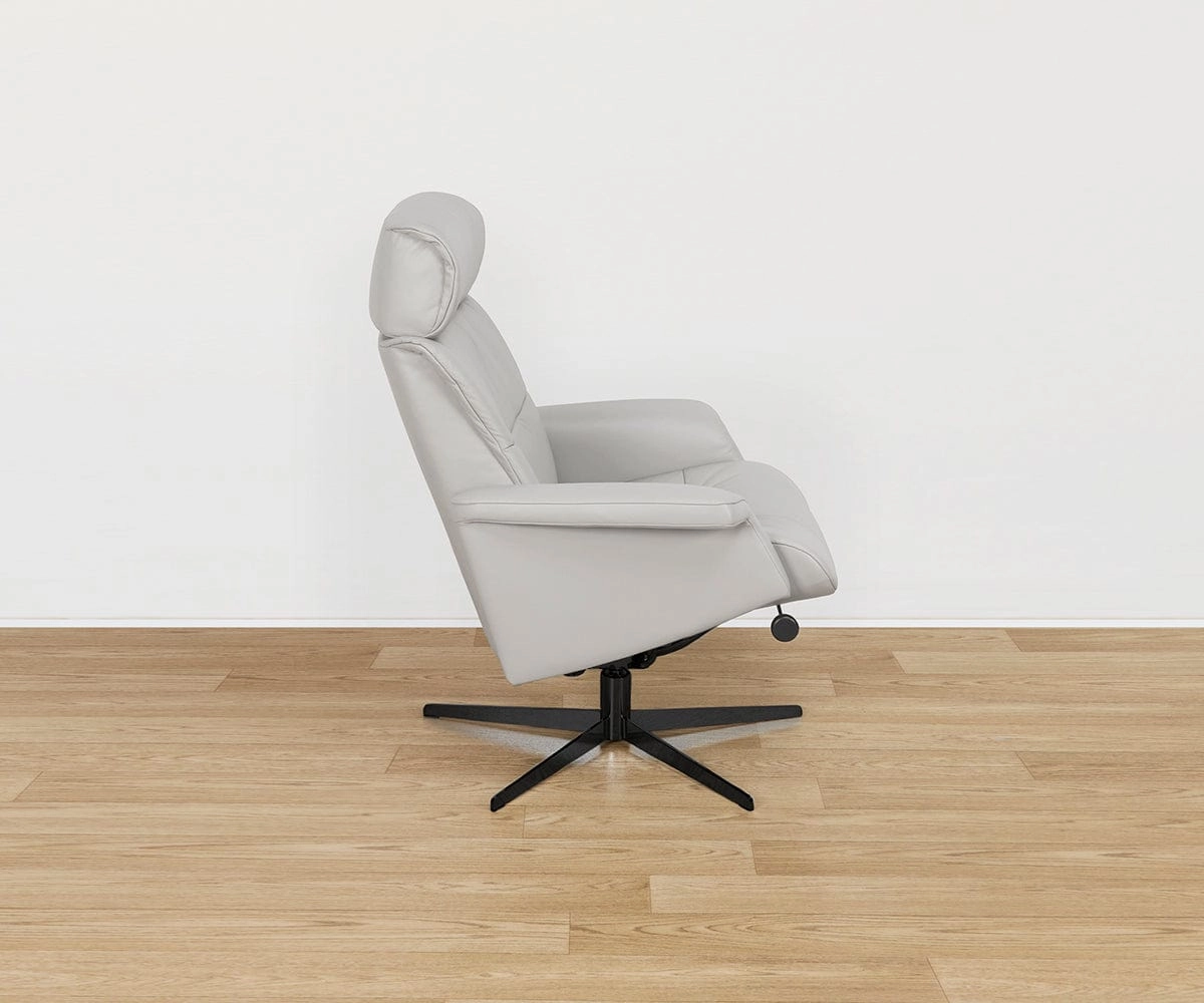 Leif Leather Recliner & Ottoman
