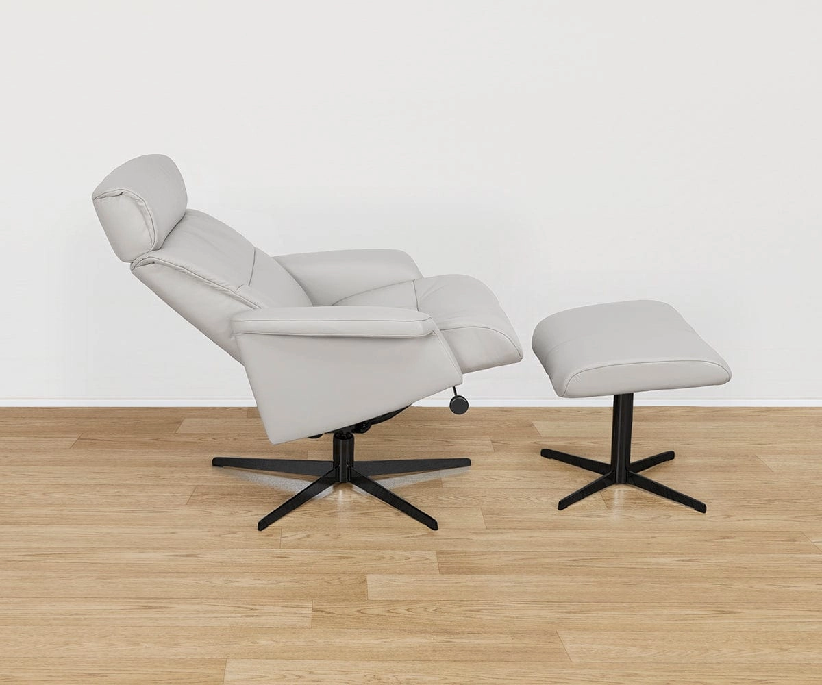 Leif Leather Recliner & Ottoman