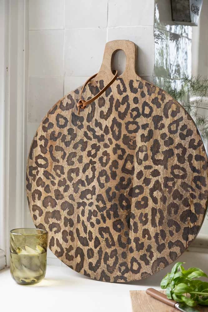 Leopard Print Mango Wood Serving Board - Large kitchenware,kitchen essentials,cooking tools