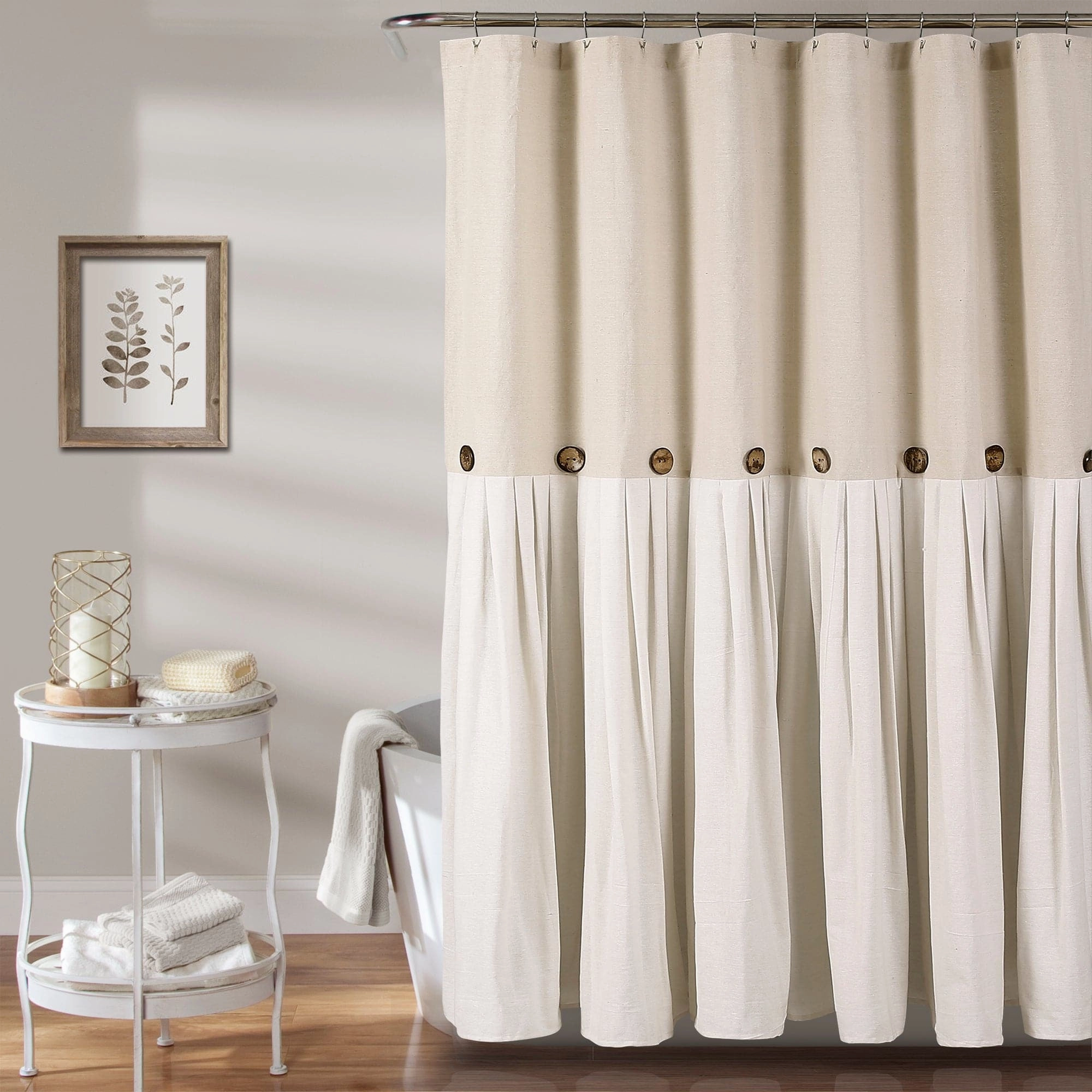 Linen Button Shower Curtain