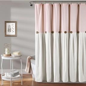 Linen Button Shower Curtain shower curtain,bath curtain,bathroom decor