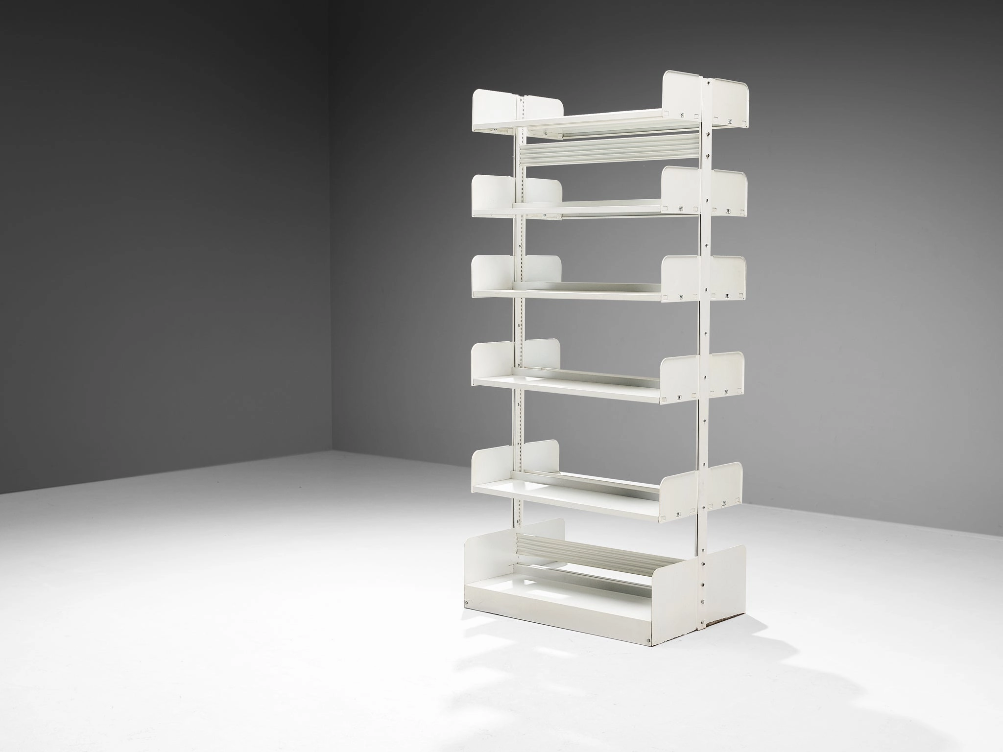 Lips Vago Double 'Congresso' Bookcase in White Steel storage cabinet,organizer,furniture storage