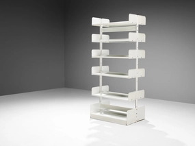 Lips Vago Double 'Congresso' Bookcase in White Steel storage cabinet,organizer,furniture storage