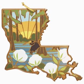 Louisiana Cutting Board with Artwork by Summer Stokes cutting board,chopping board,kitchen tools
