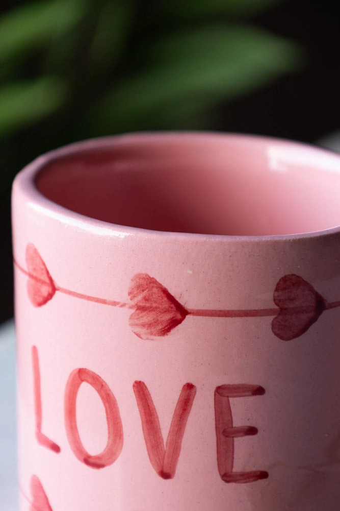 Love Hand-Painted Cappuccino Mug