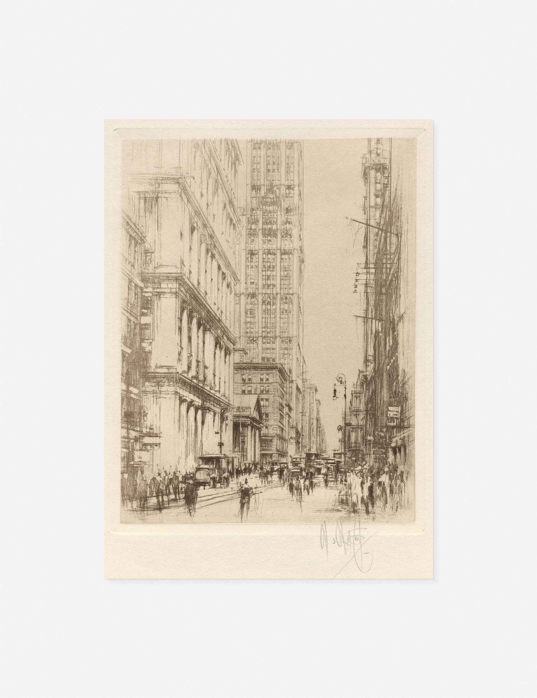 Lower Broadway, Downtown New York Print by William Walcot wall art,canvas print,home wall decor