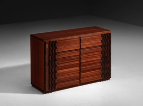 Luciano Frigerio 'Diamante' Sideboard with Cubist Graphic Front storage cabinet,organizer,furniture storage