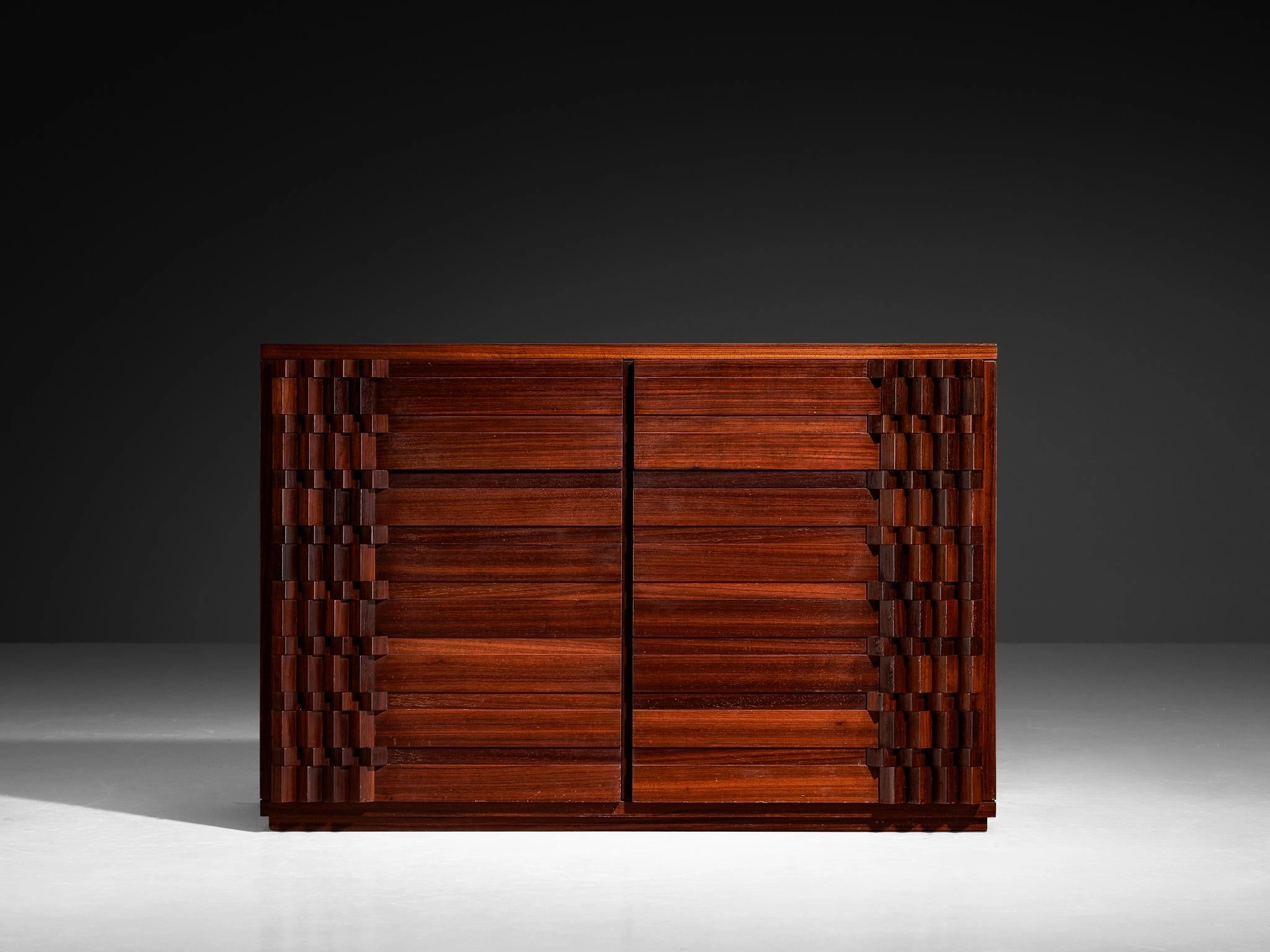 Luciano Frigerio 'Diamante' Sideboard with Cubist Graphic Front