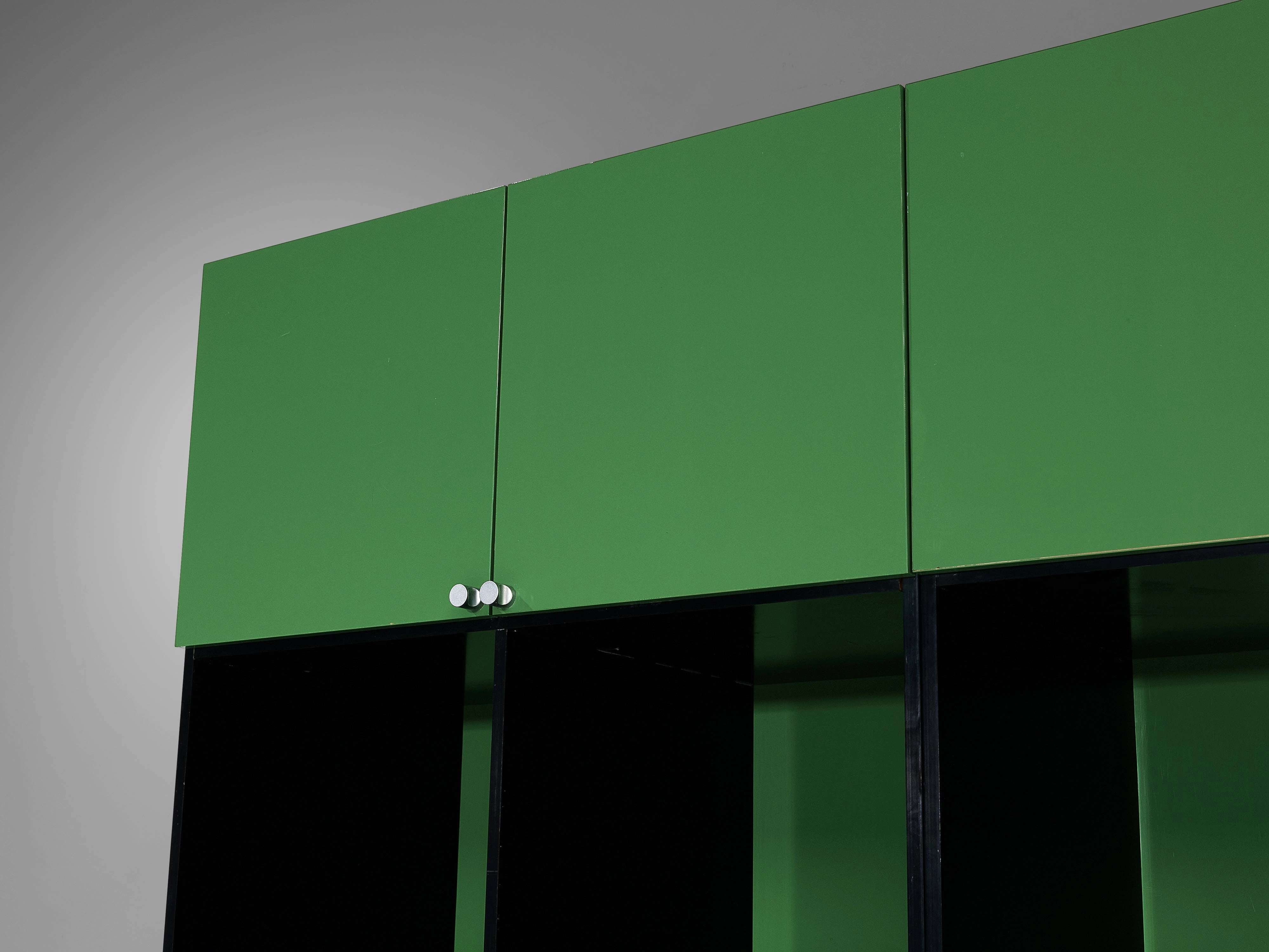Luigi Saccardo 'Topline' Highboards in Vibrant Green and Black Color