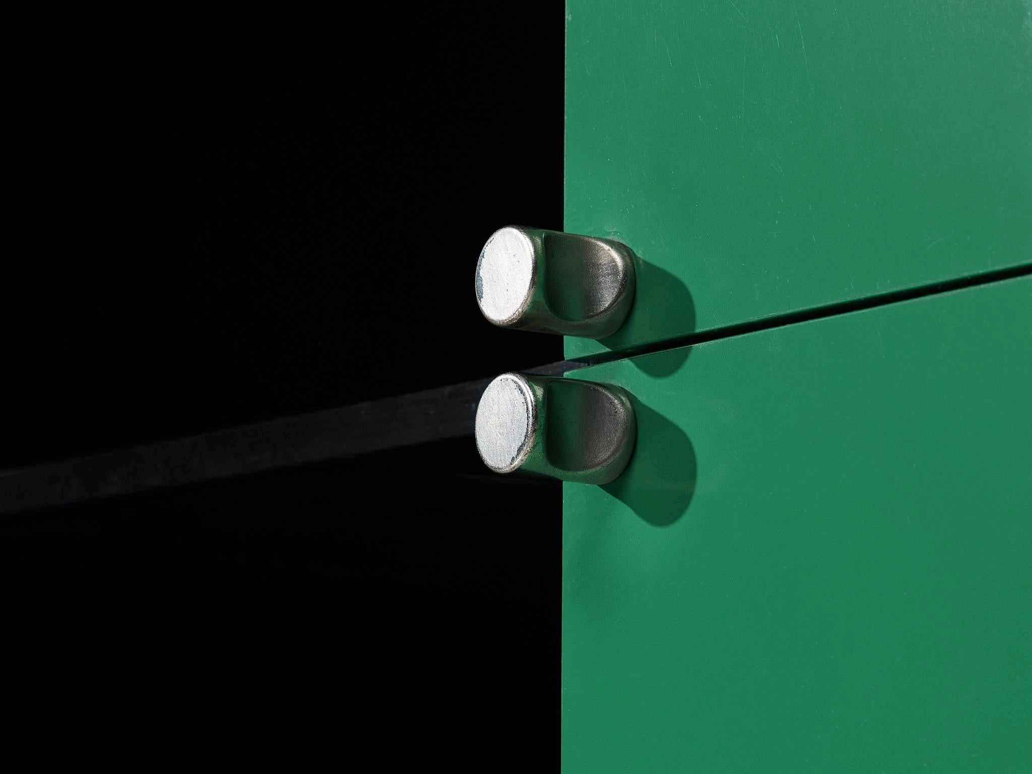 Luigi Saccardo 'Topline' Wall Unit in Vibrant Green and Black Color