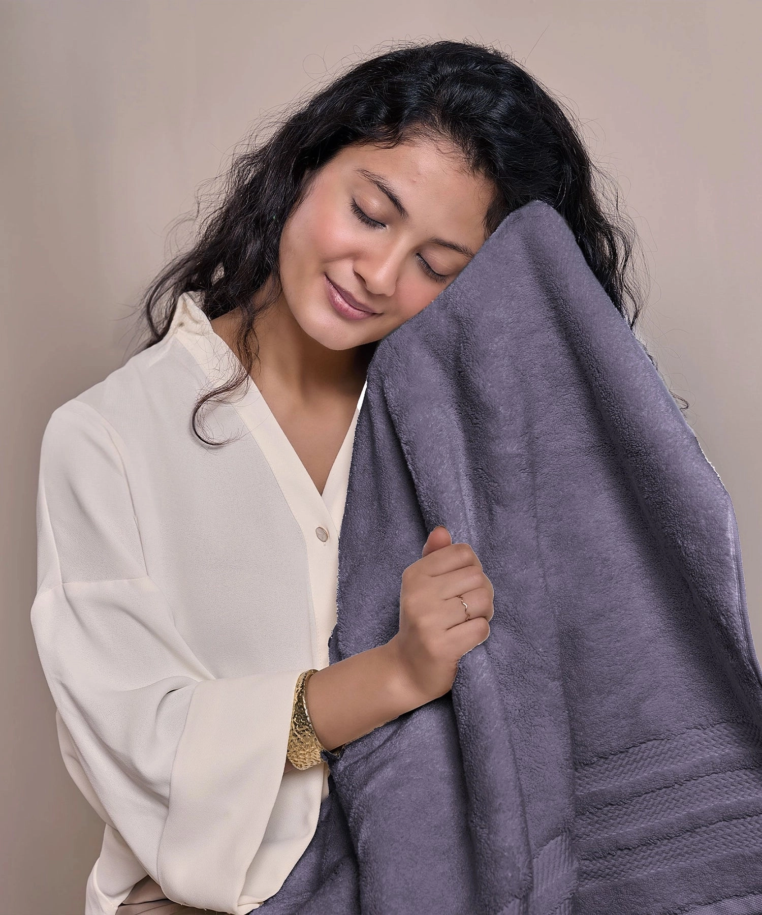 Luxury 2Pc Bath Towel Set, 625 Gsm, Purple