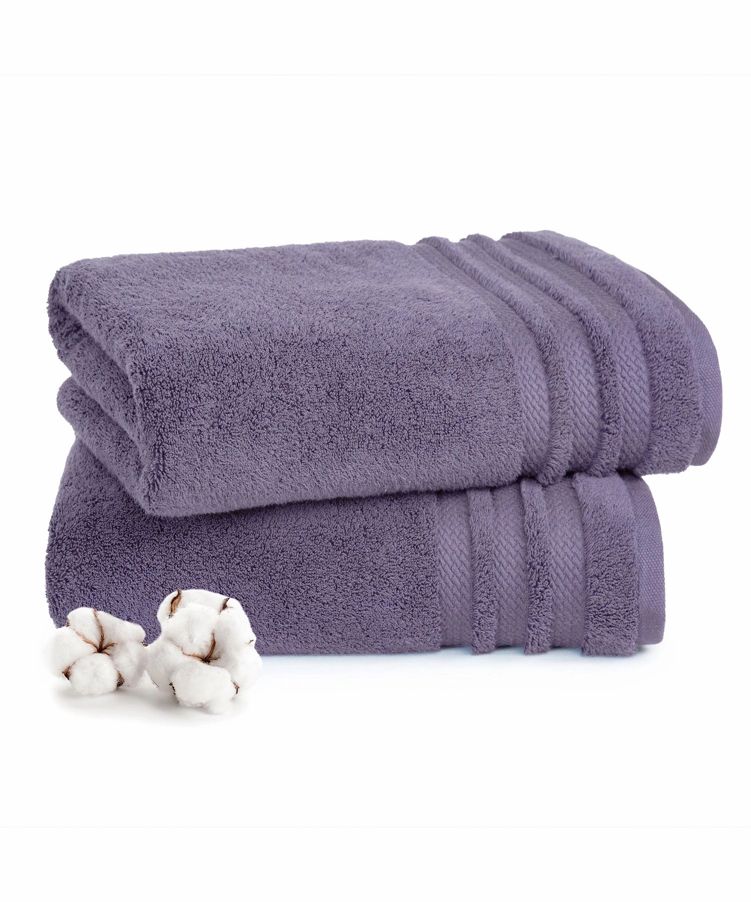 Luxury 2Pc Bath Towel Set, 625 Gsm, Purple
