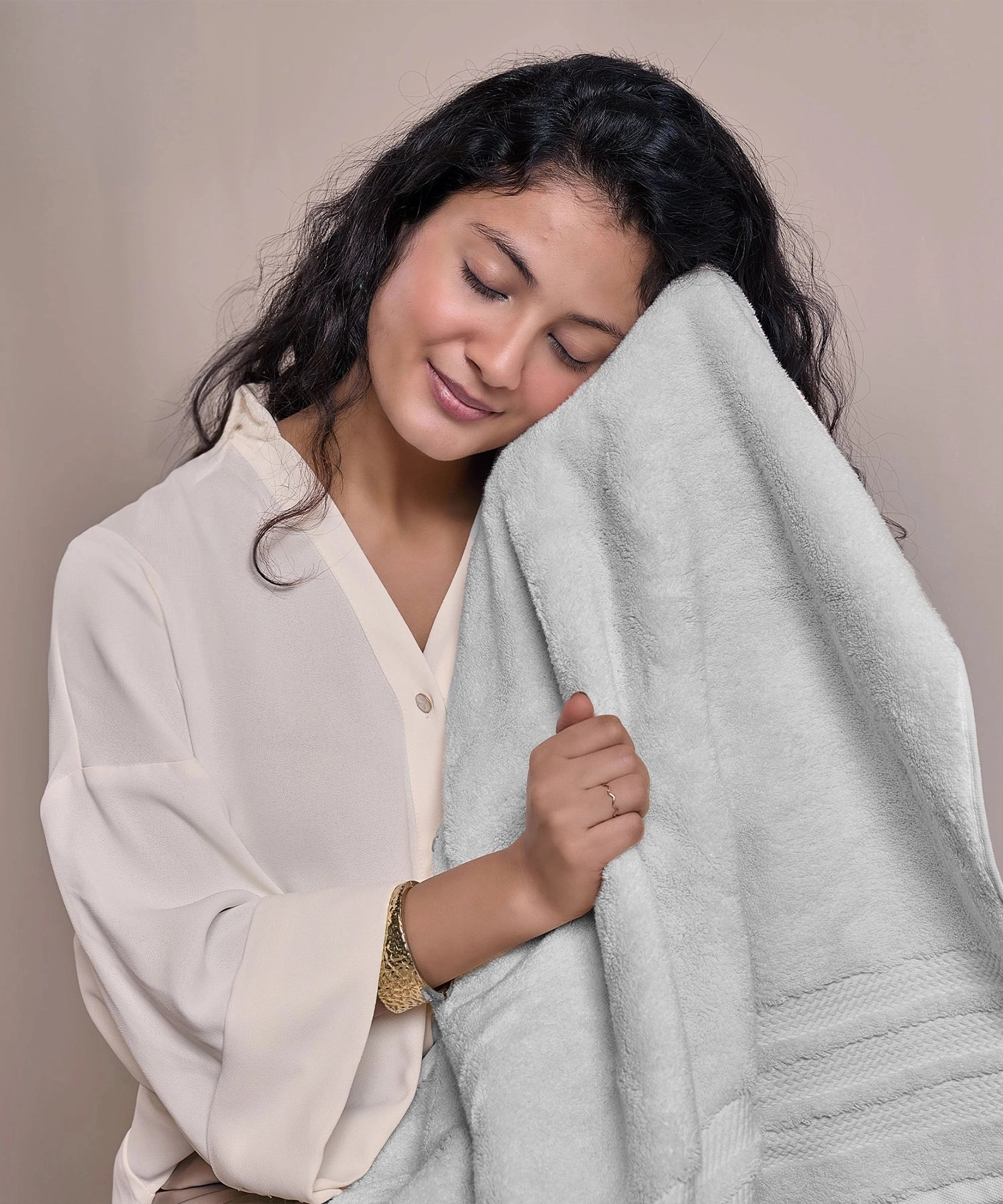 Luxury 2Pc Bath Towel Set , 625 Gsm, Grey