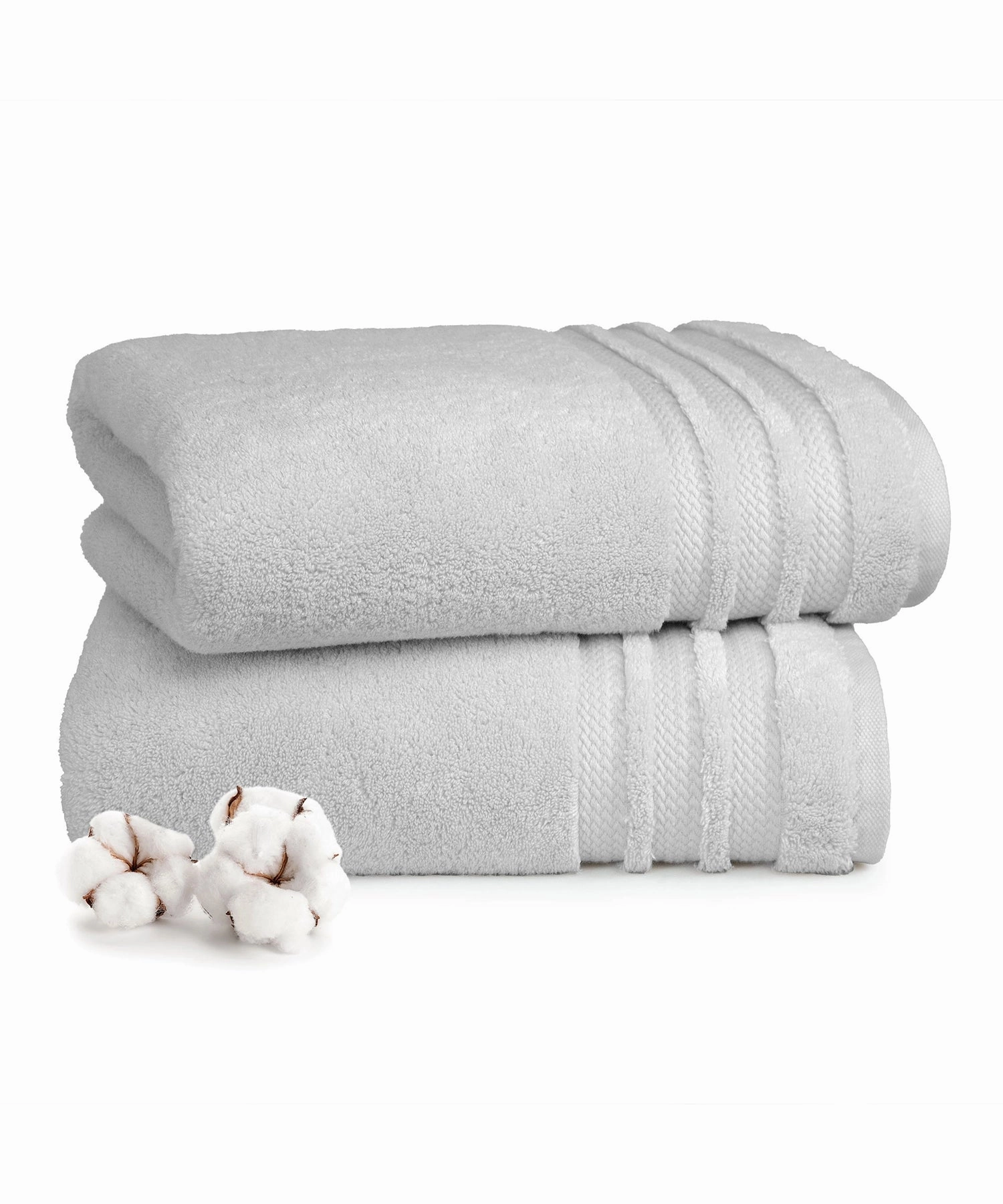 Luxury 2Pc Bath Towel Set , 625 Gsm, Grey