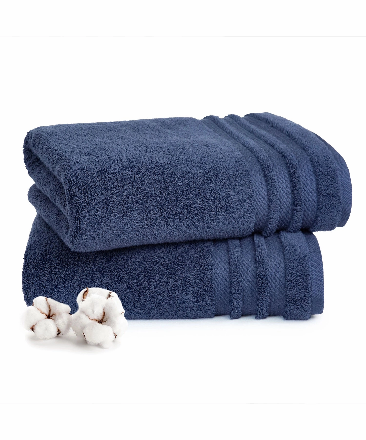 Luxury 2Pc Bath Towel Set , 625 Gsm, Navy