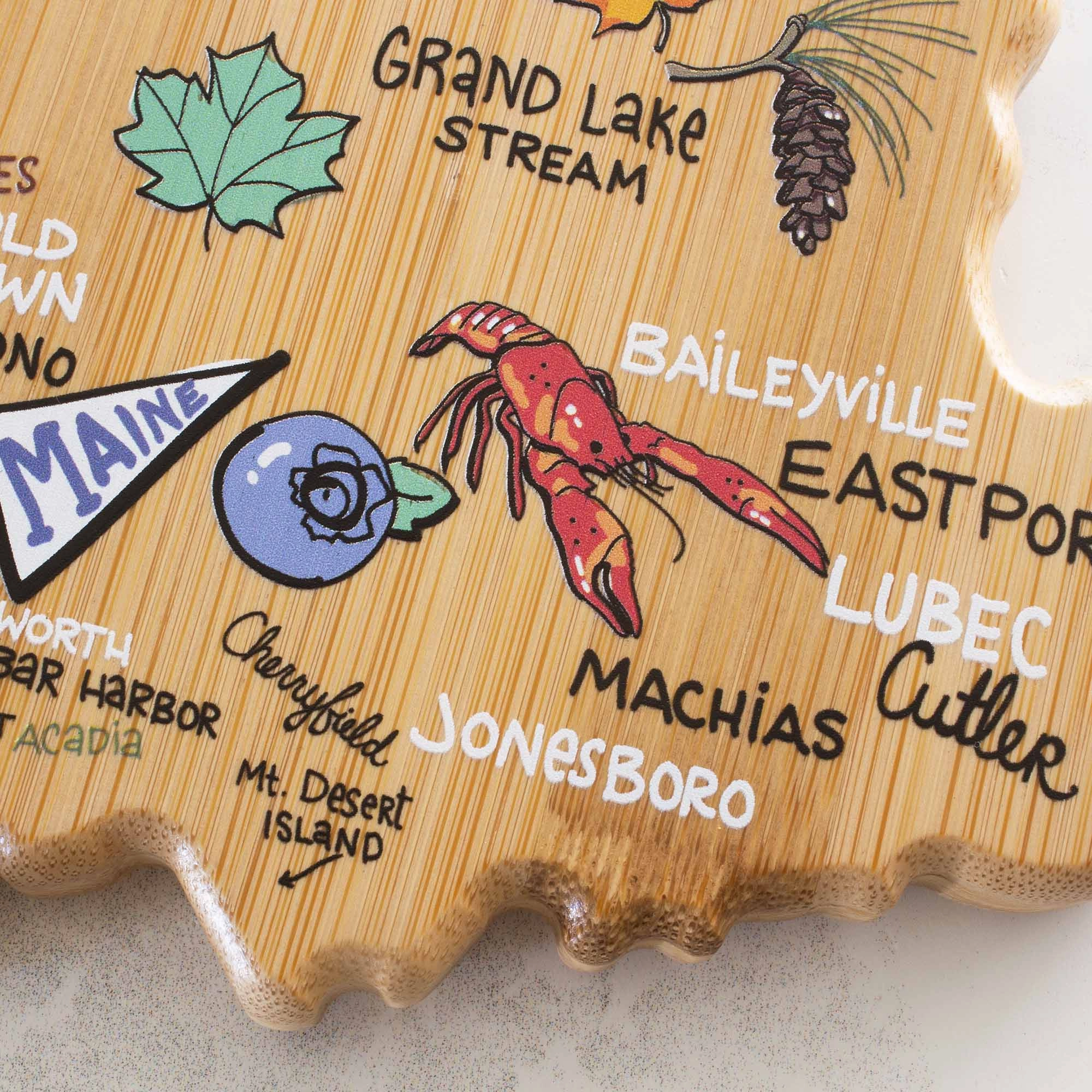 Maine Cutting Board with Artwork by Fish Kiss