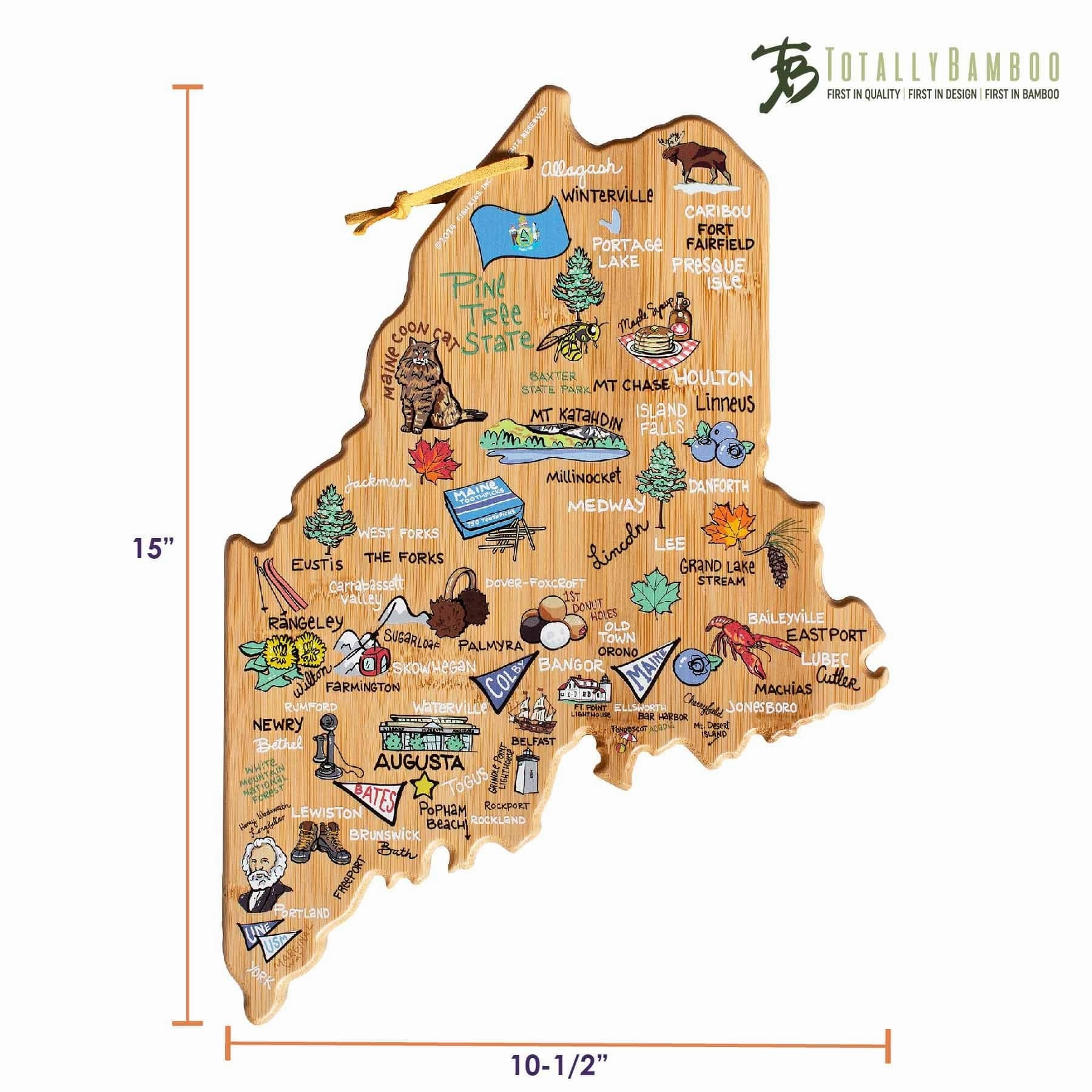 Maine Cutting Board with Artwork by Fish Kiss