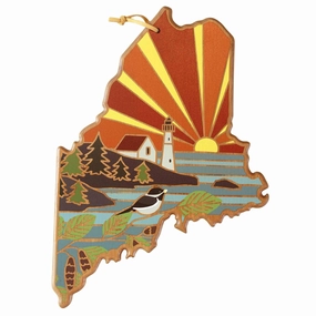 Maine Cutting Board with Artwork by Summer Stokes cutting board,chopping board,kitchen tools
