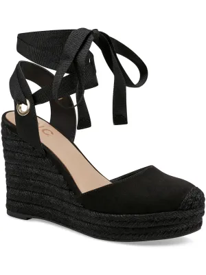 Maisie Womens Faux Suede Round Toe Platform Heels