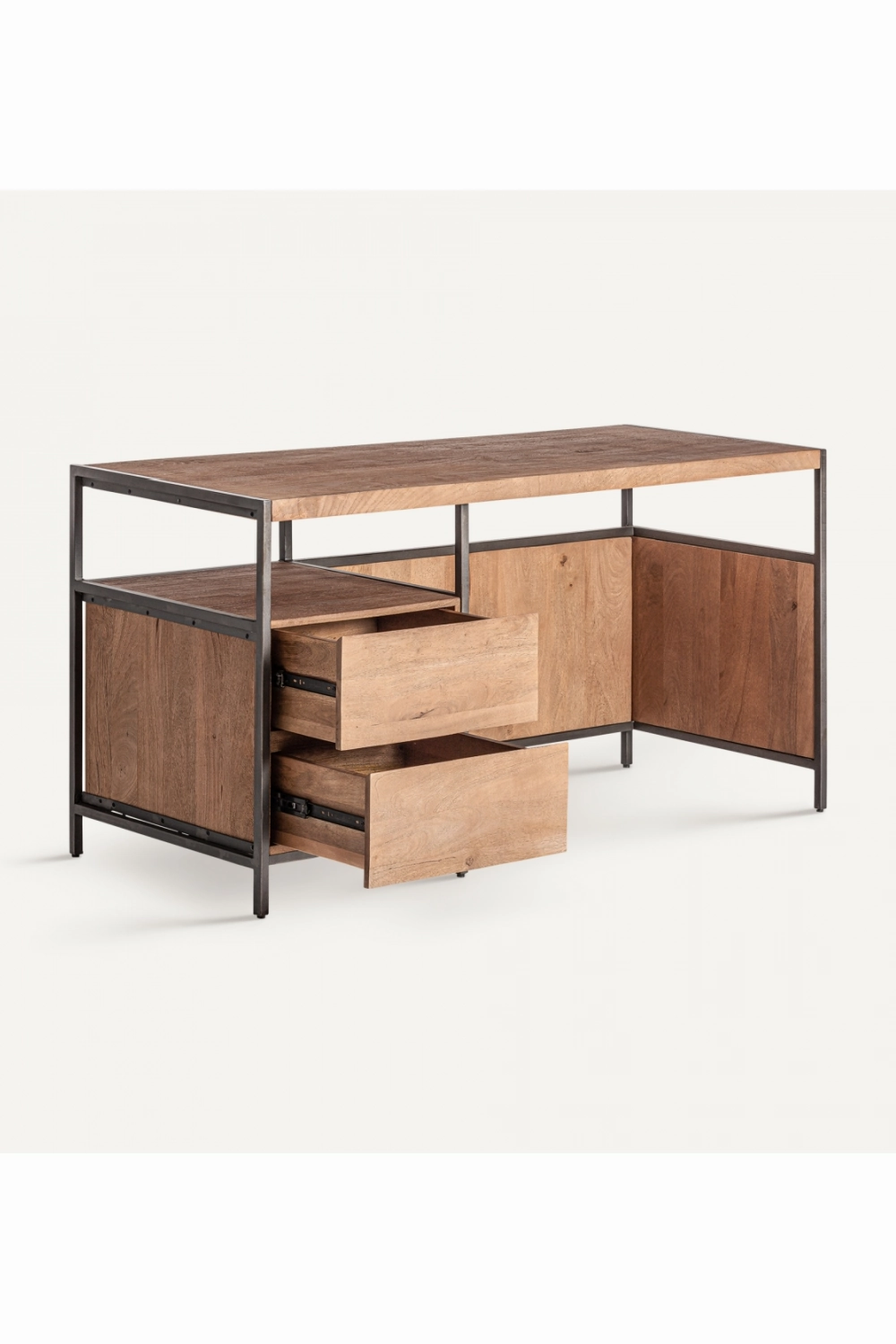 Mango Wood 2-Drawer Desk | Vical Home Killeany