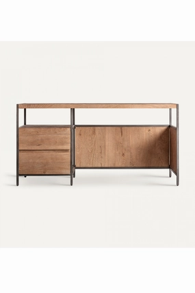 Mango Wood 2-Drawer Desk | Vical Home Killeany desk,home desk,workstation