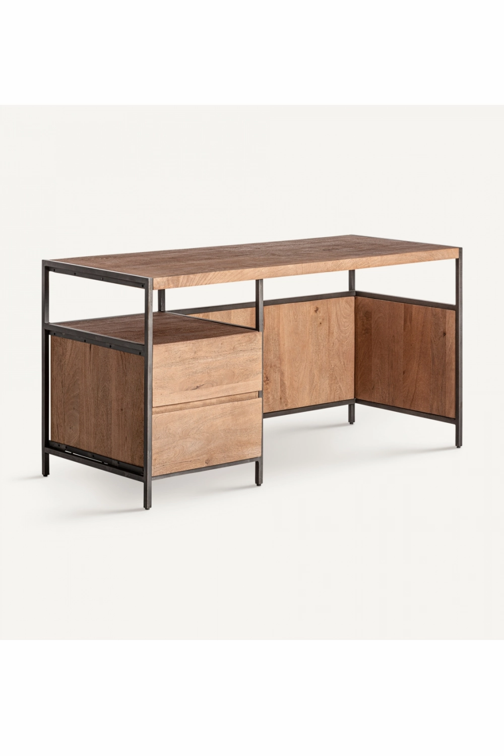 Mango Wood 2-Drawer Desk | Vical Home Killeany