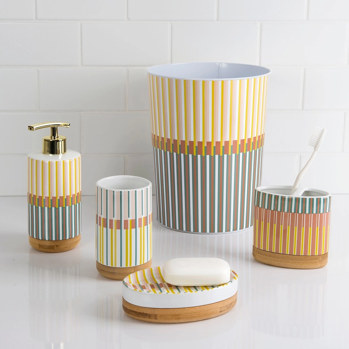 Market Stripe Toothbrush Holder - Multi - Toothbrush Holder
