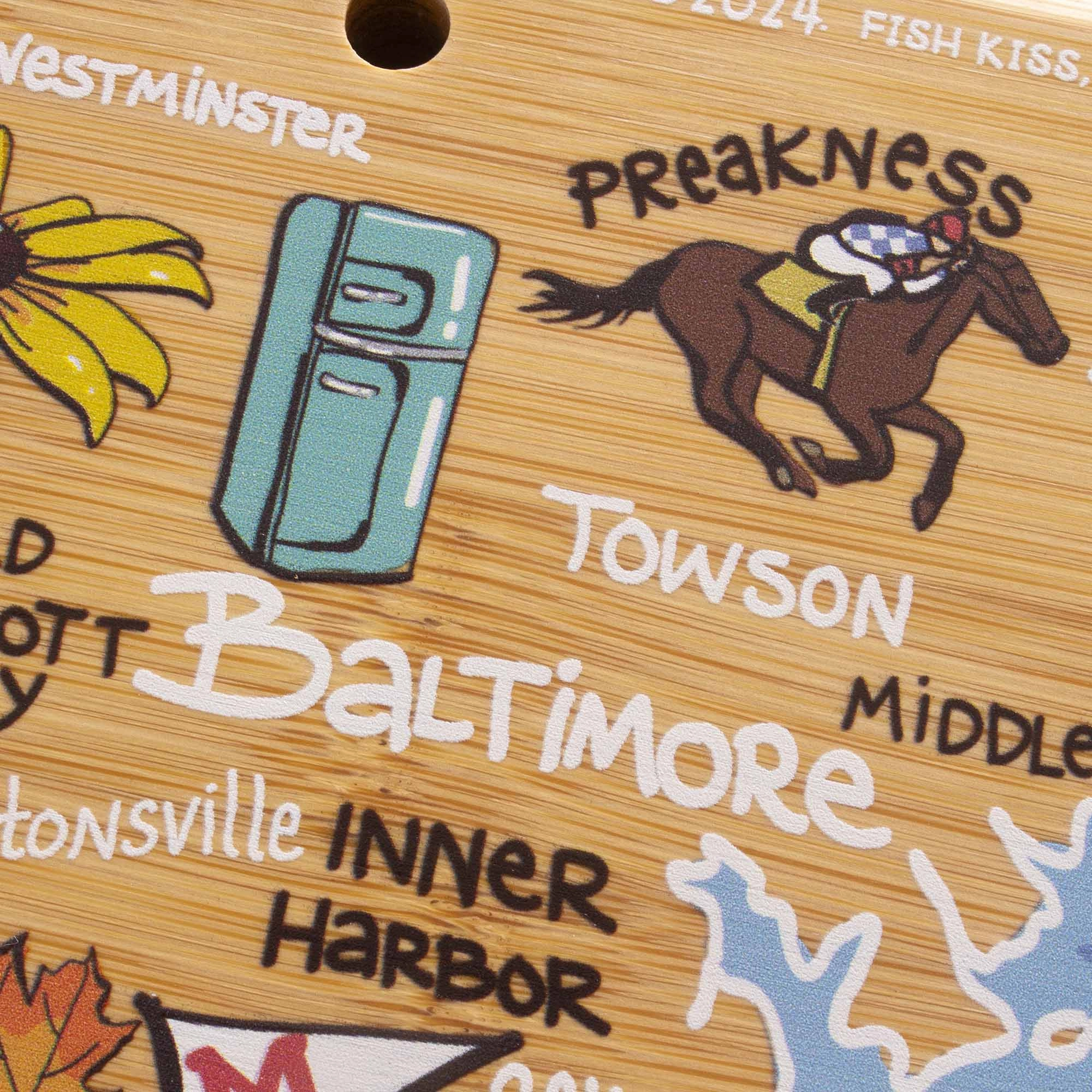Maryland Cutting Board with Artwork by Fish Kiss