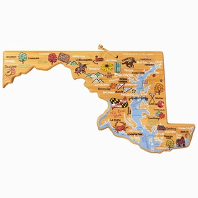 Maryland Cutting Board with Artwork by Fish Kiss cutting board,chopping board,kitchen tools