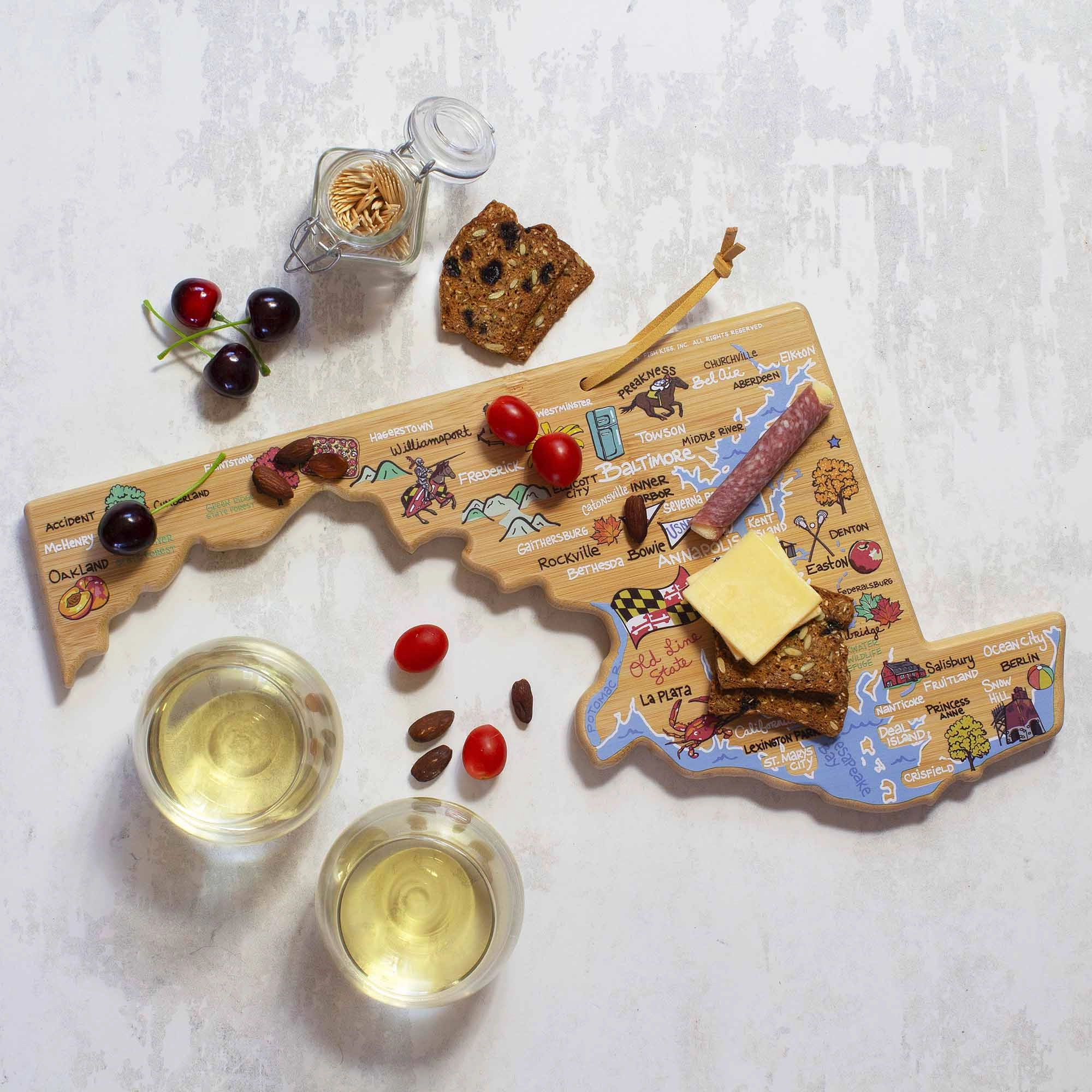 Maryland Cutting Board with Artwork by Fish Kiss