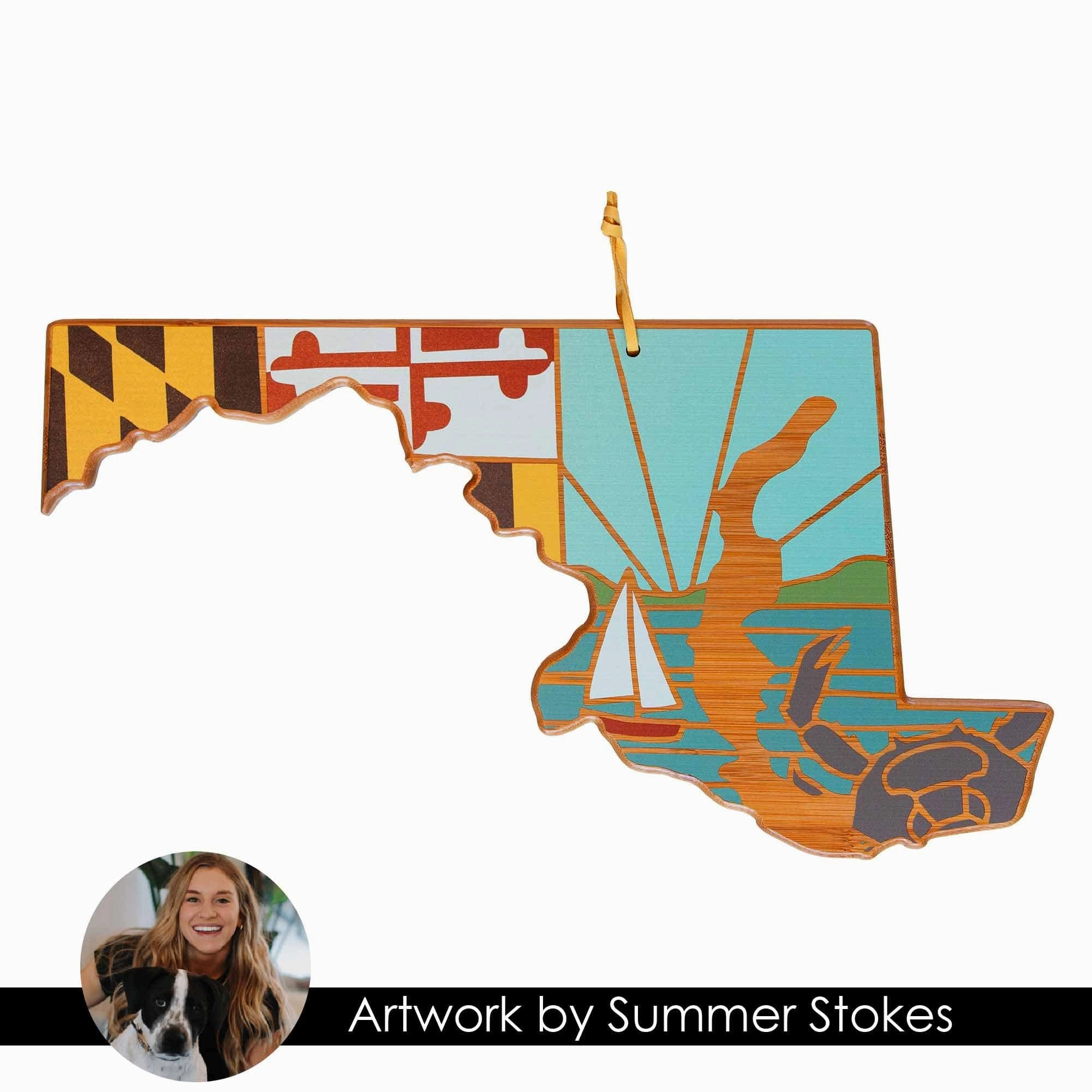 Maryland Cutting Board with Artwork by Summer Stokes