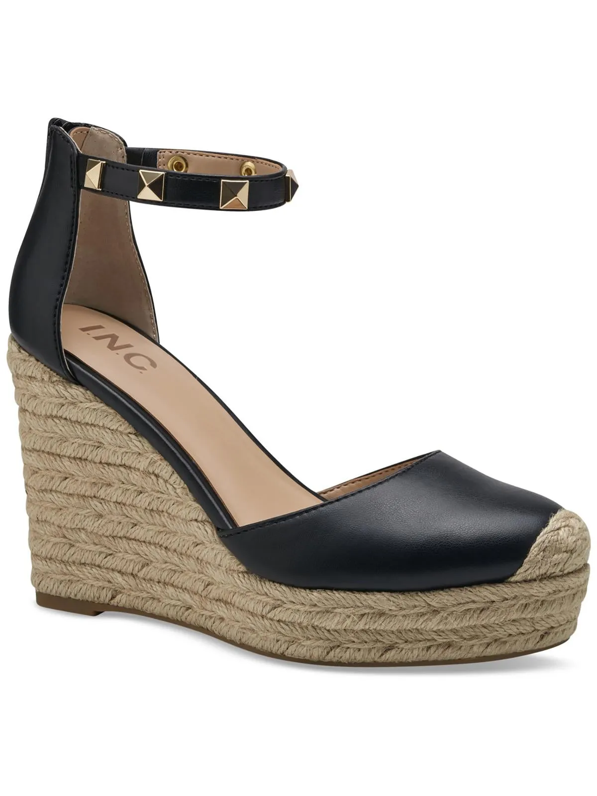 Masin 2 Womens Embellished Faux Leather Wedge Heels