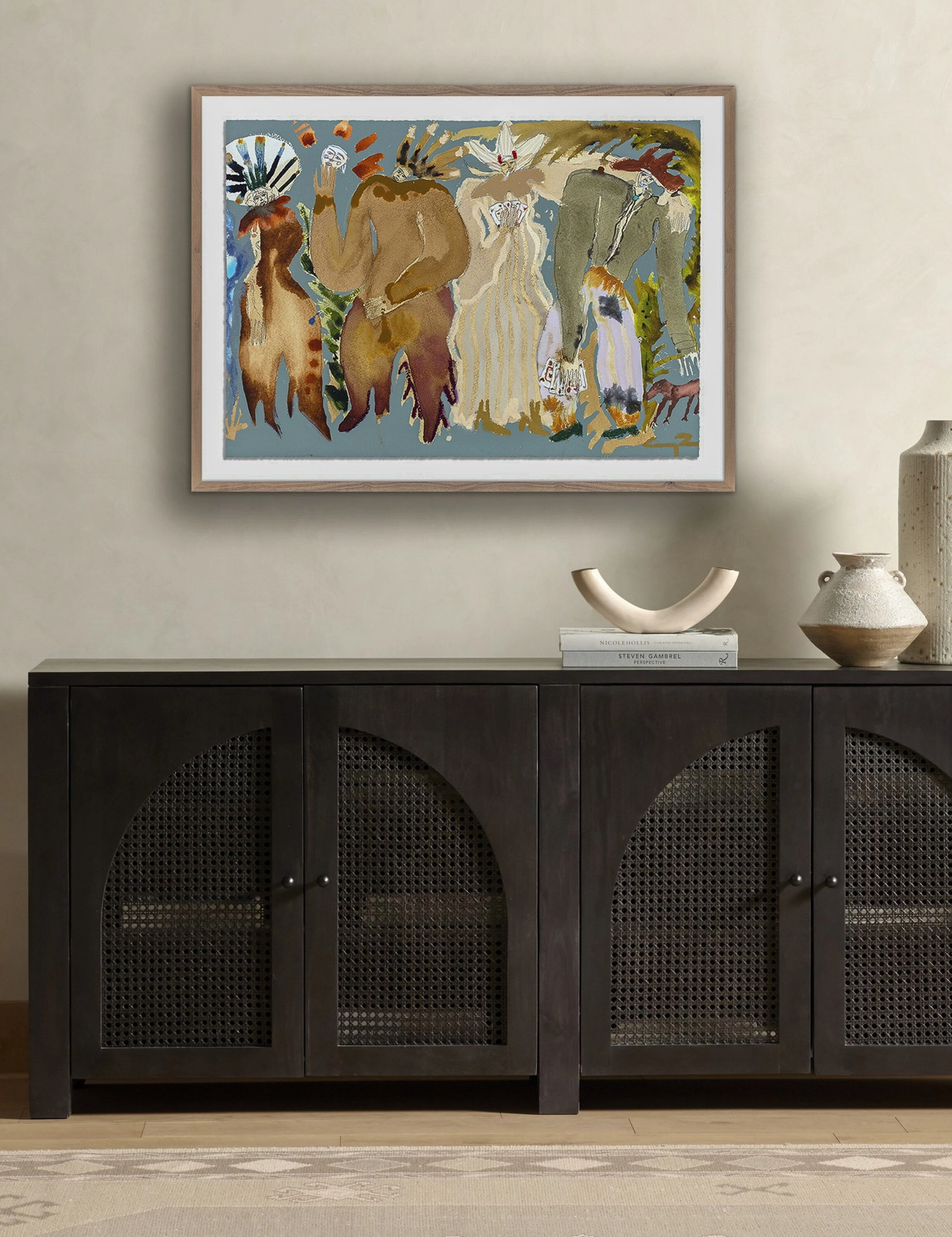Masked (in Blue) Wall Art by Caroline Pinney wall art,canvas print,home wall decor