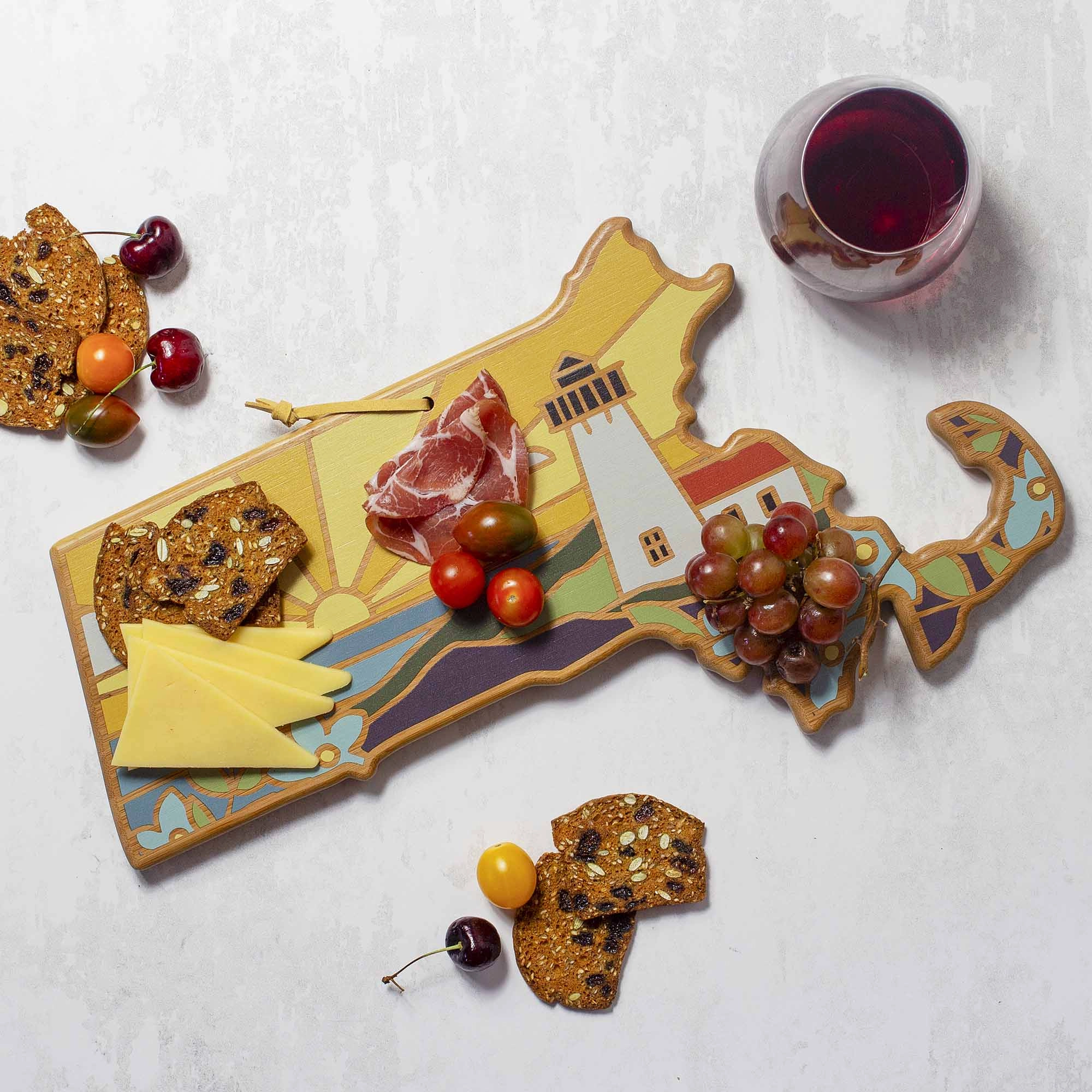 Massachusetts Cutting Board with Artwork by Summer Stokes