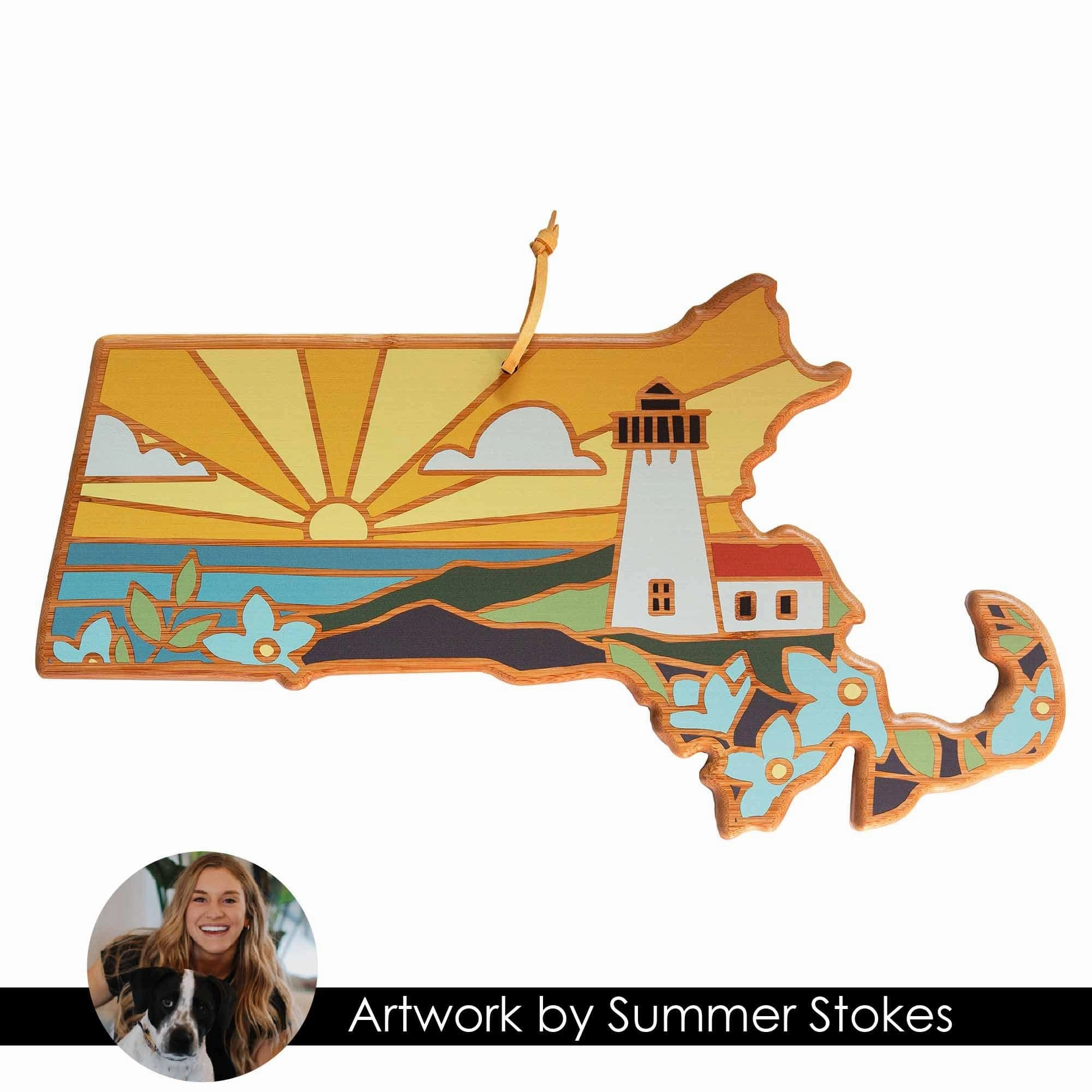 Massachusetts Cutting Board with Artwork by Summer Stokes