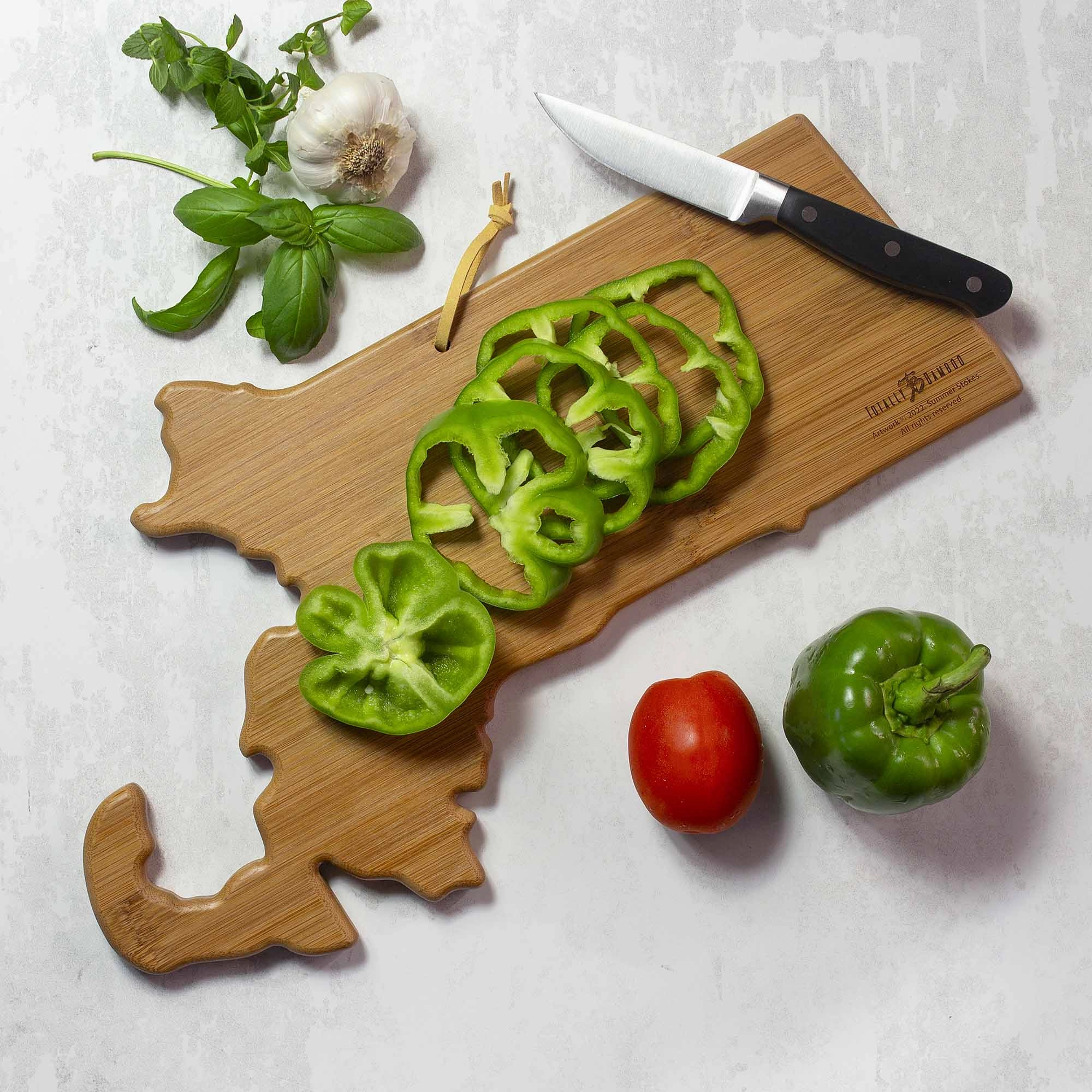 Massachusetts Cutting Board with Artwork by Summer Stokes