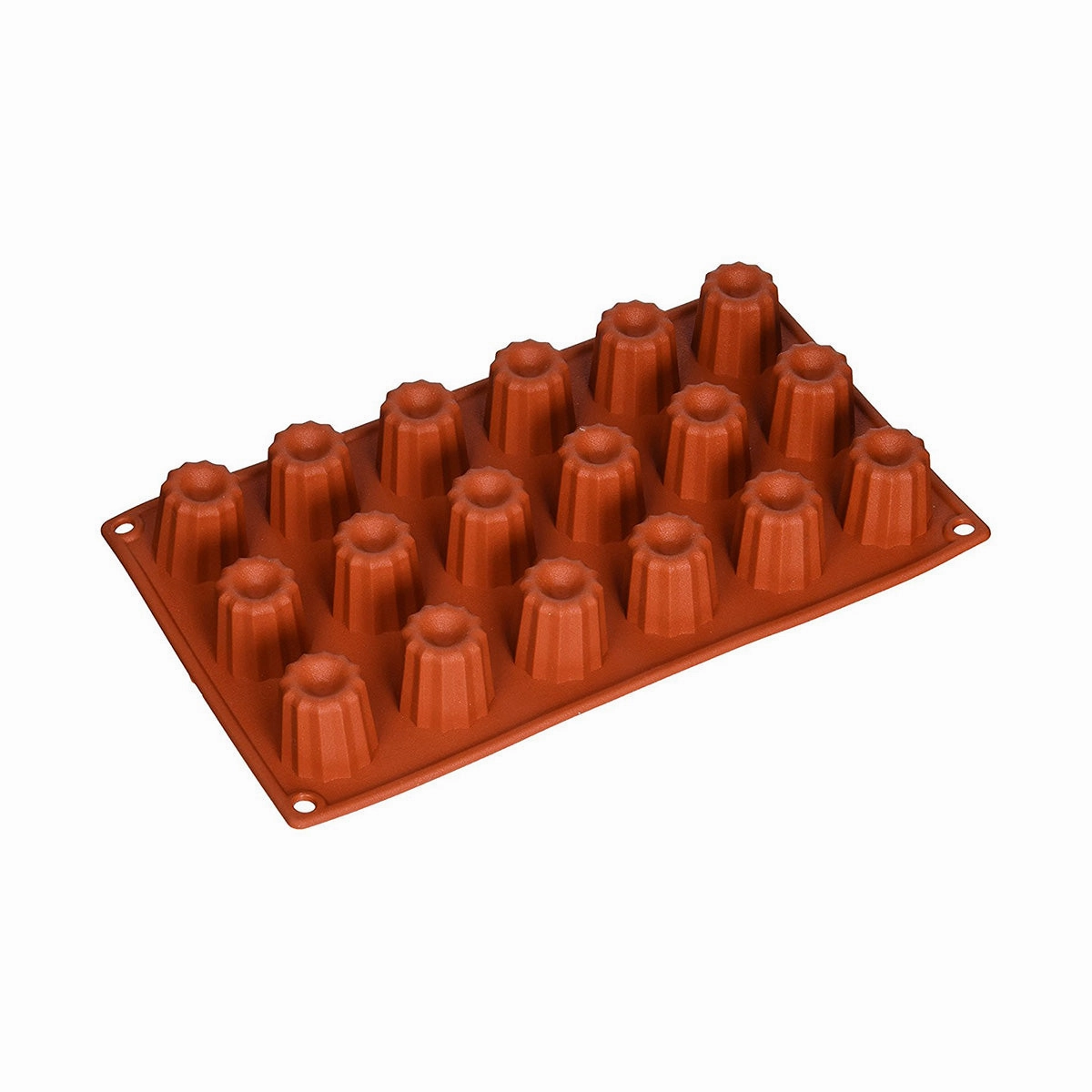 Matfer 257990 Gastroflex Mini Cannele Mold, Sheet of 18, 1-3/8"