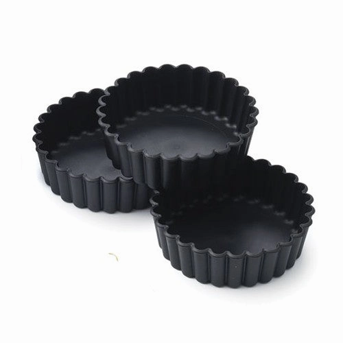 Matfer 345656 Exoglass Tartlet Mold, Fluted 3-1/6" dia. x 1/3"H, Pack of 12 baking tools,cake baking,kitchen gadgets