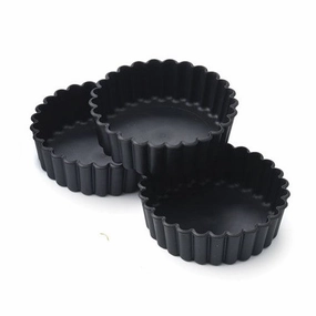 Matfer 345656 Exoglass Tartlet Mold, Fluted 3-1/6" dia. x 1/3"H, Pack of 12 baking tools,cake baking,kitchen gadgets