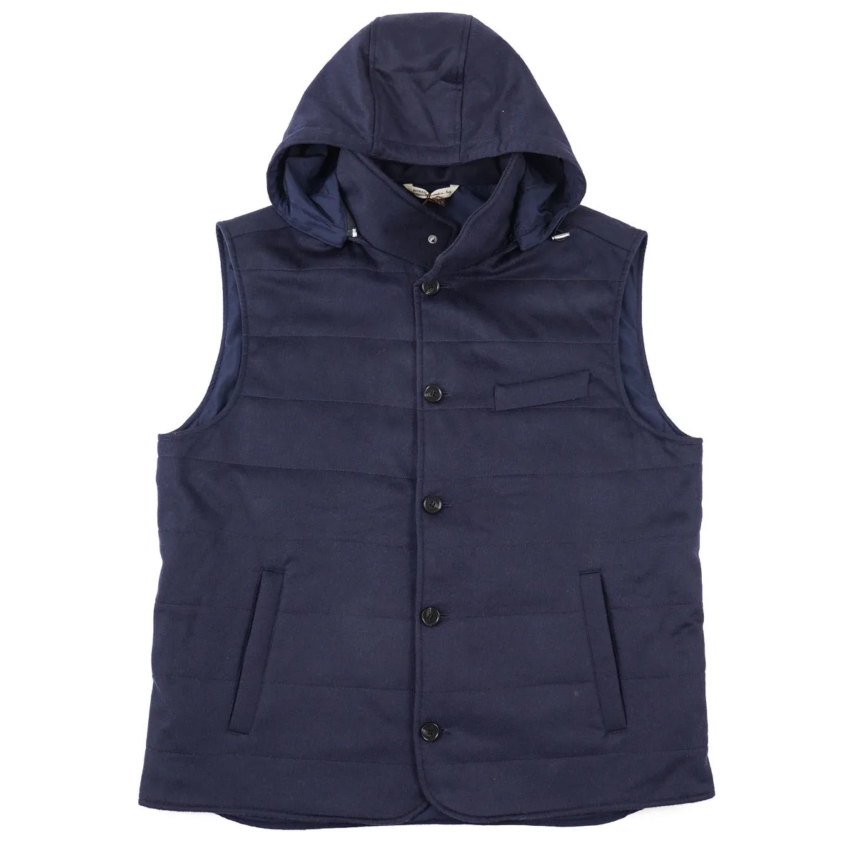 Maurizio Baldassari Flannel Cashmere Vest with Hood Clothing_Maurizio-Baldassari