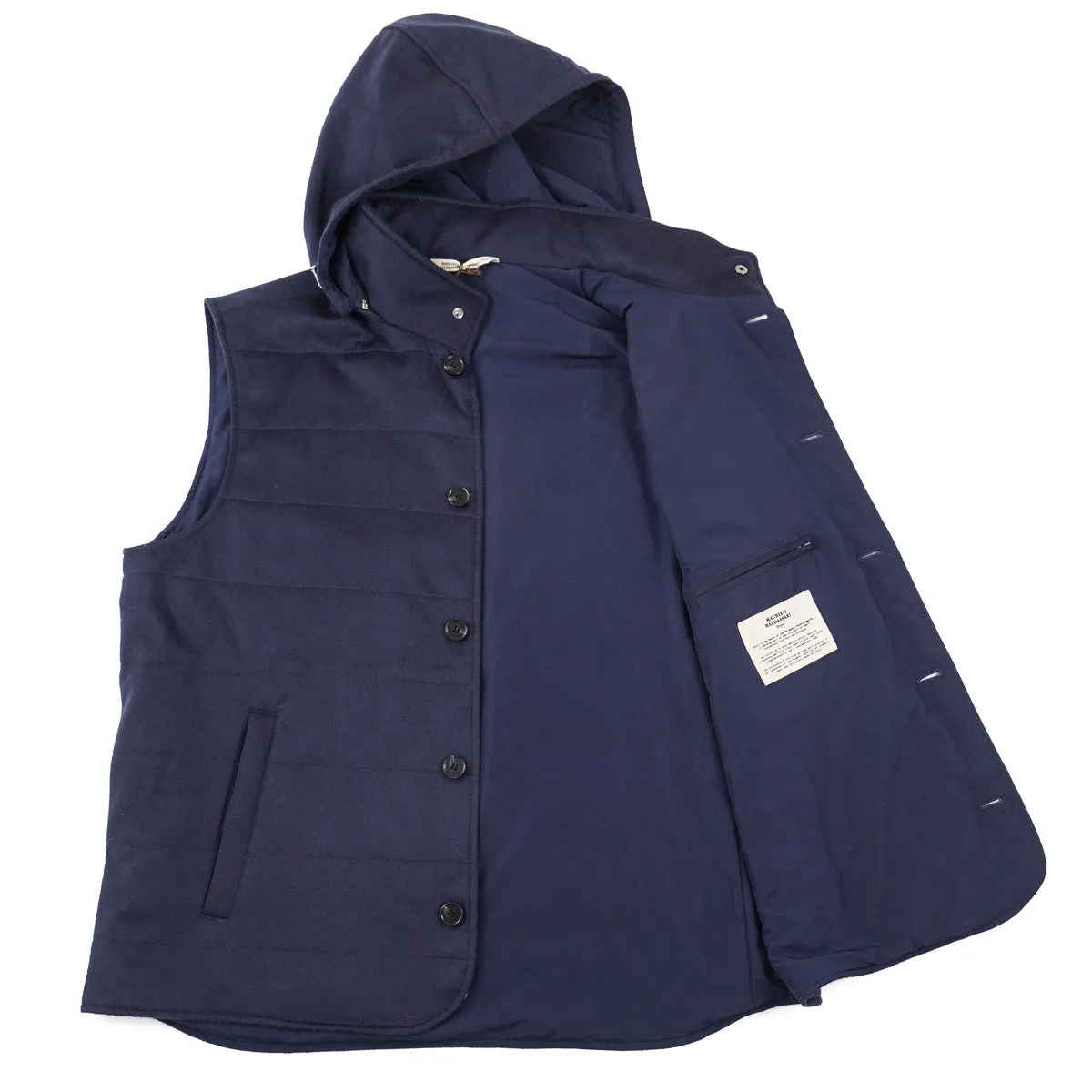 Maurizio Baldassari Flannel Cashmere Vest with Hood Clothing_Maurizio-Baldassari