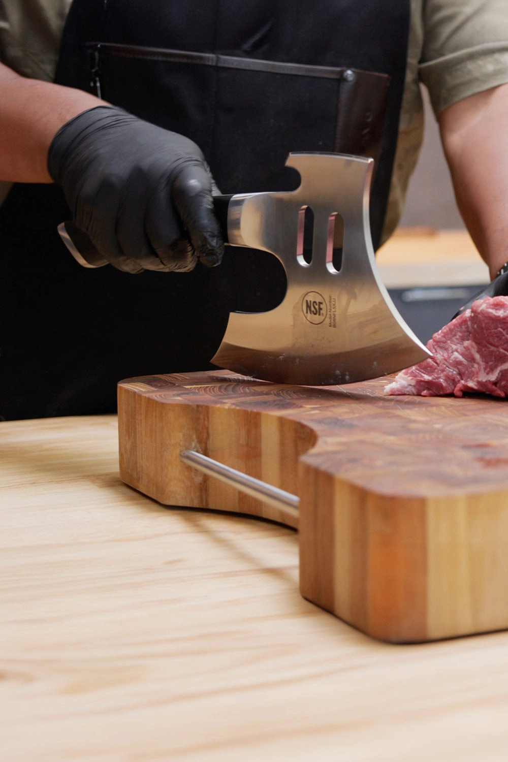 Meat Chopper 8" with Acacia Wood Stand | 'The Punisher' | Gladiator Series | NSF Certified | Dalstrong 