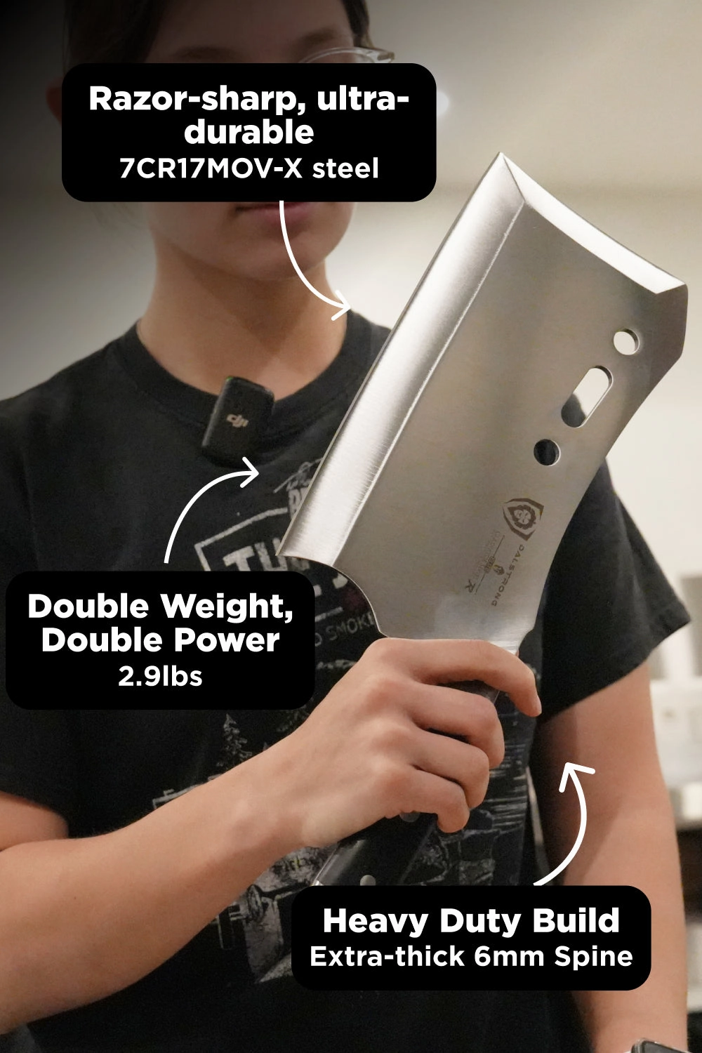 Meat Cleaver 9" with Stand | Obliterator | Gladiator Series | R | NSF Certified | Dalstrong 