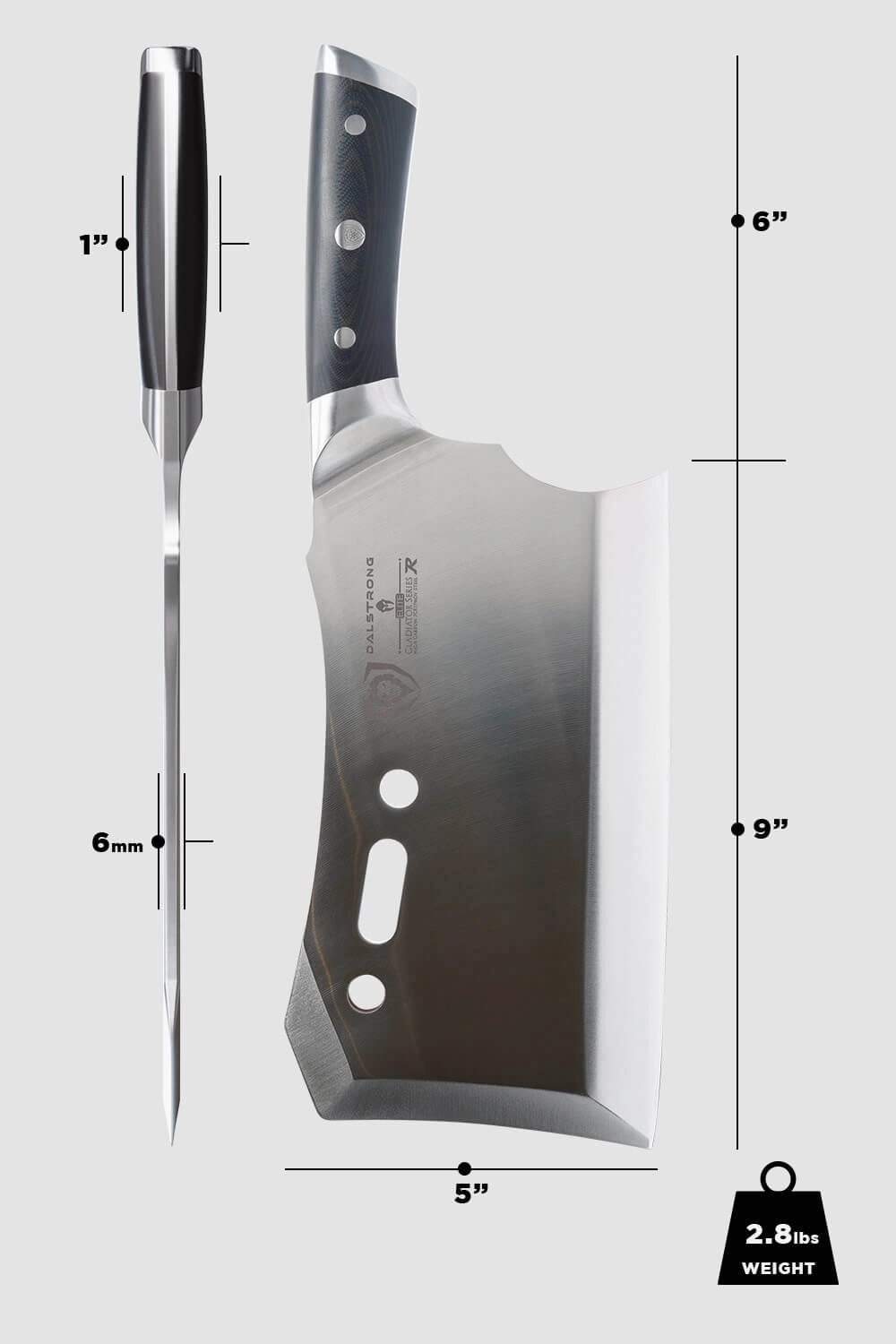 Meat Cleaver 9" with Stand | Obliterator | Gladiator Series | R | NSF Certified | Dalstrong 