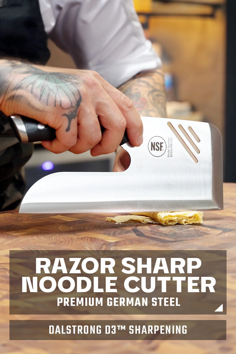 Menkiri Noodle Knife 9.5" | Gladiator Series | NSF Certified | Dalstrong 