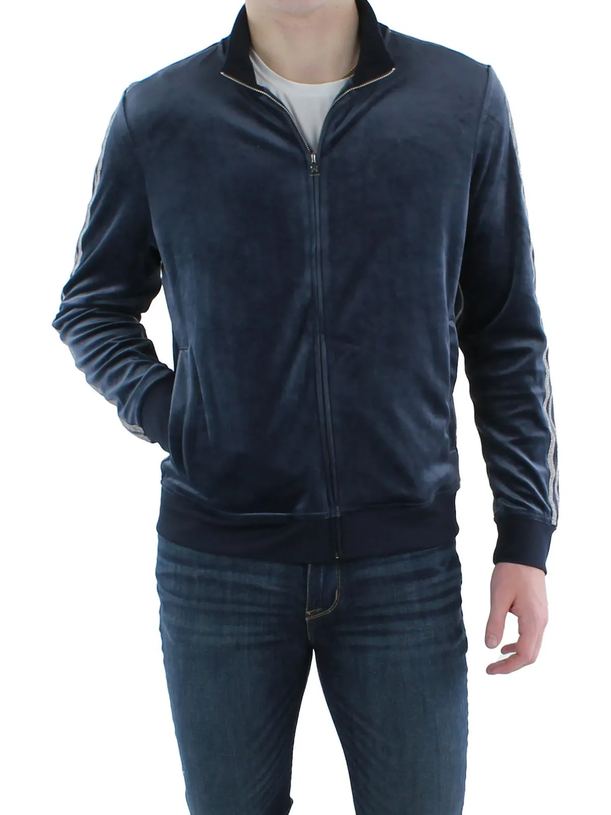 Mens Velour Sweatshirt Track Jacket ecco Shoes