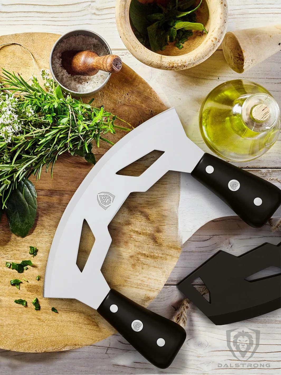 Mezzaluna Knife 8.5" | ABS Handles | Gladiator Series | Dalstrong 