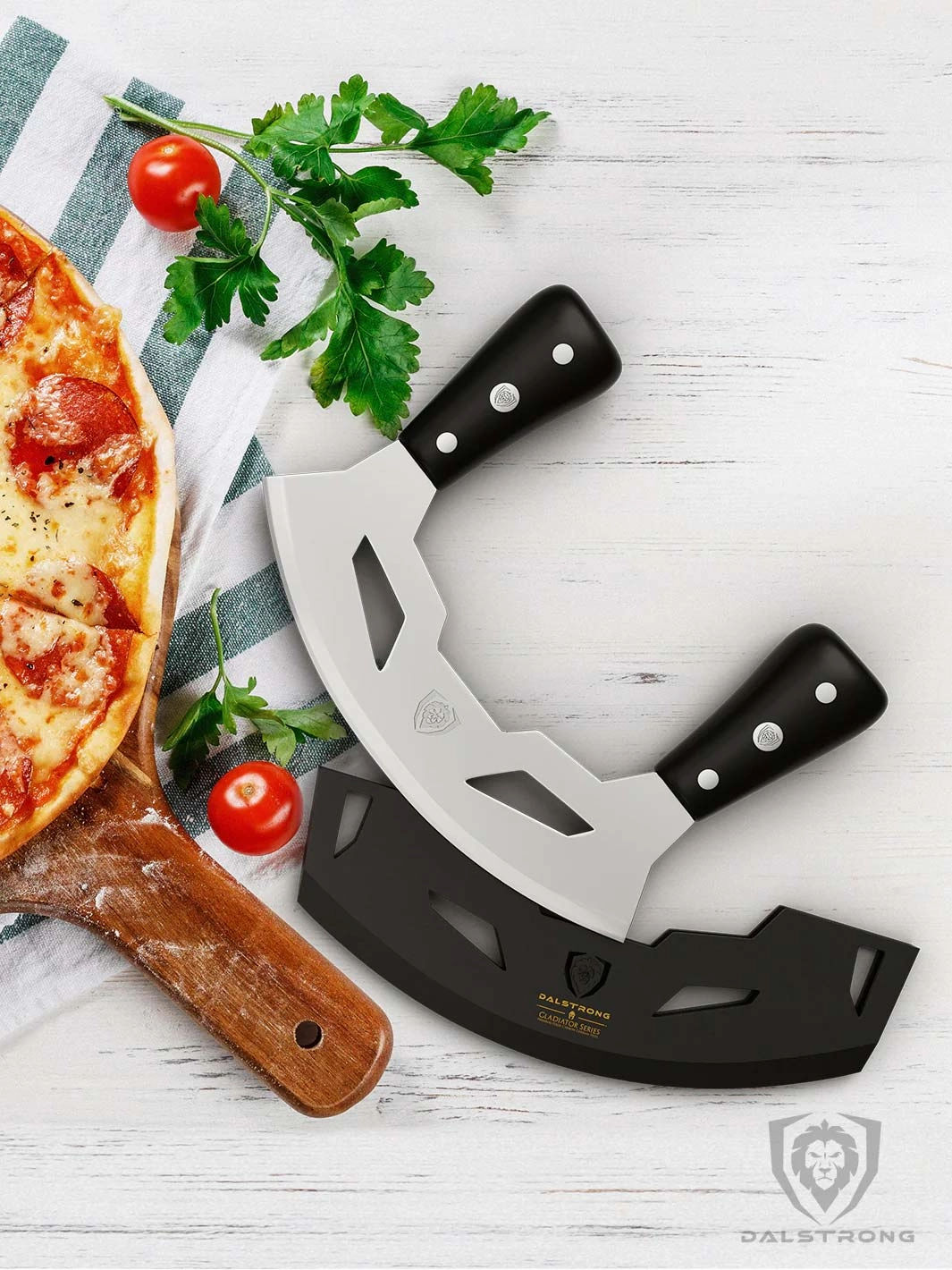 Mezzaluna Knife 8.5" | ABS Handles | Gladiator Series | Dalstrong 